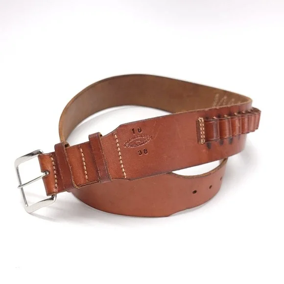 Vintage George Lawrence Co.Ammunition Leather Belt .38 Cal Size 36